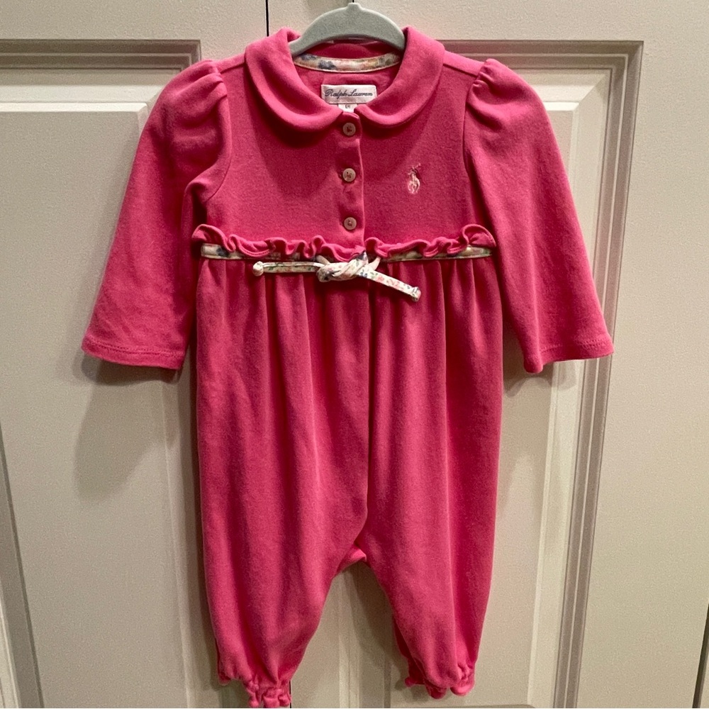 Ralph Lauren baby girl one piece, 6M, hot pink